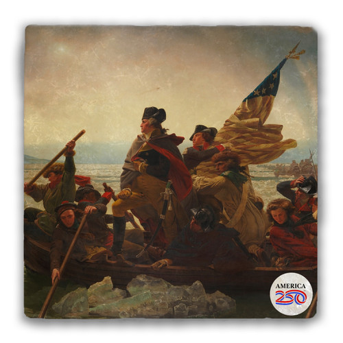Crossing the Delaware Tumbled Stone Coaster