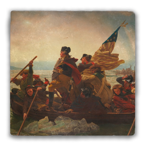 Crossing the Delaware Tumbled Stone Coaster