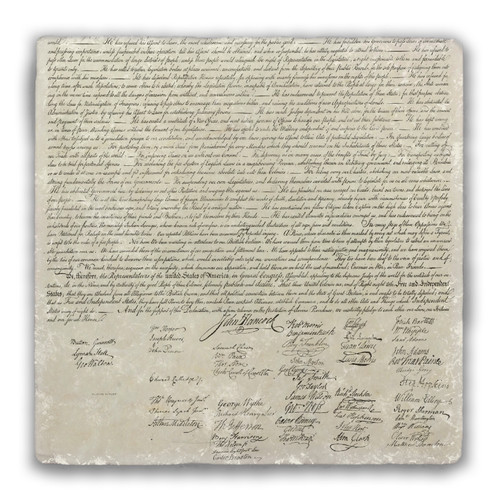 Signed Declaration of Independence Tumbled Stone Coaster