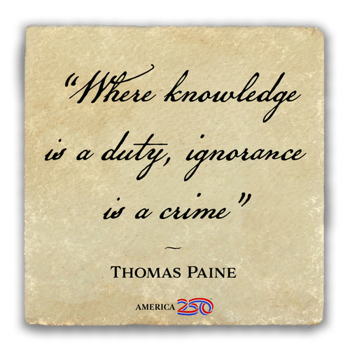 "Where Knowledge Is A Duty" Tumbled Stone Coaster