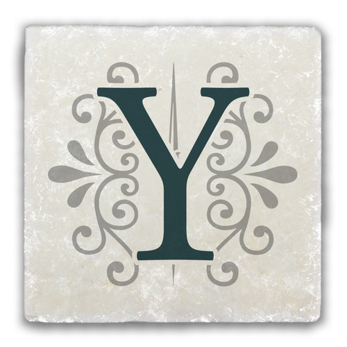 "Y" Alphabet 2 Tumbled Stone Coaster