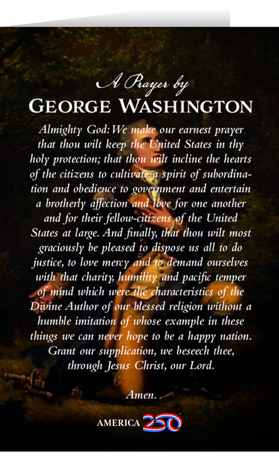 George Washingtons Prayer Note Card