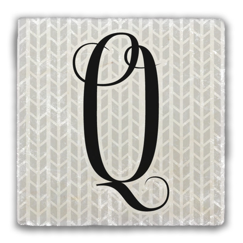 "Q" Alphabet 1 Tumbled Stone Coaster