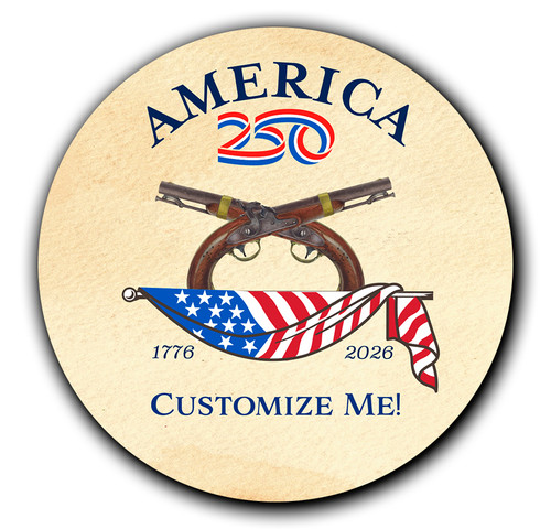 Personalized America250™ Pistol Magnet Round