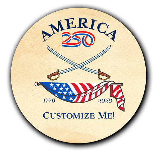 Personalized America250™ Sword Magnet Round