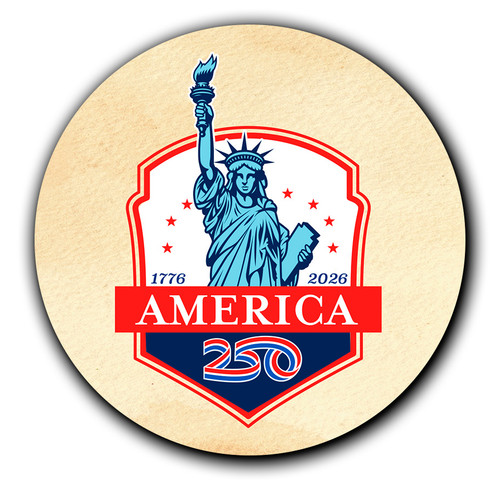 Round America250™ Statue of Liberty Magnet