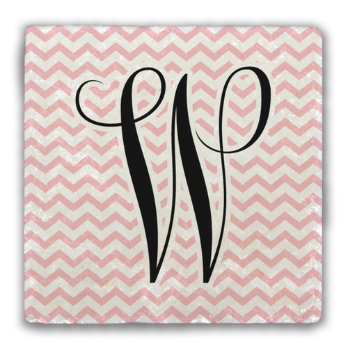 "W" Alphabet 1 Tumbled Stone Coaster