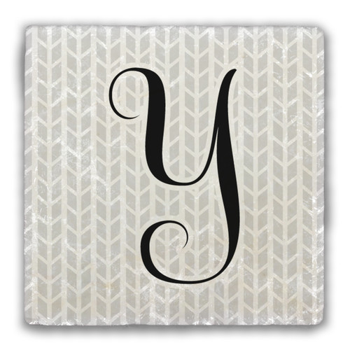 "Y" Alphabet 1 Tumbled Stone Coaster