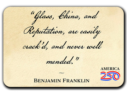 "Glass, China, and Reputation"  America250™ Magnet Standard