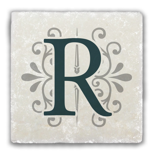 "R" Alphabet 2 Tumbled Stone Coaster