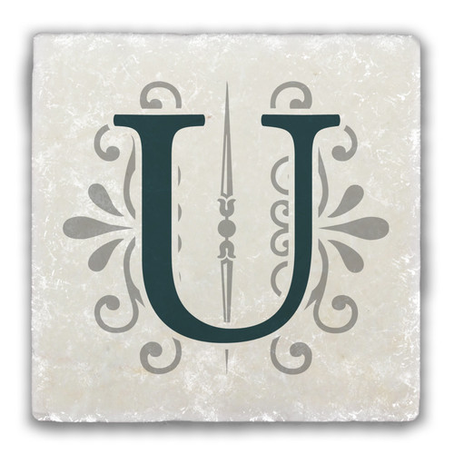 "U" Alphabet 2 Tumbled Stone Coaster