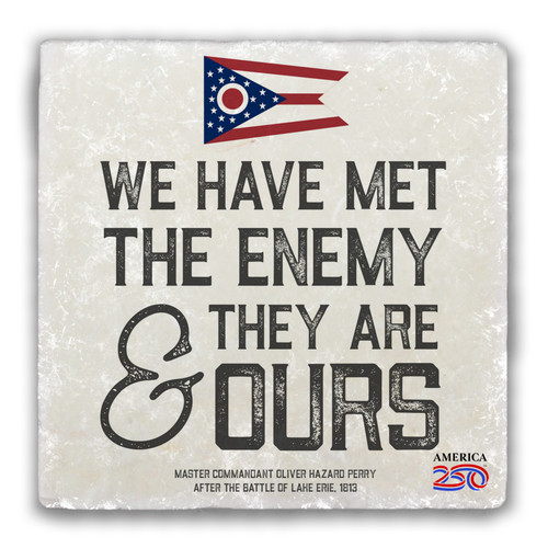 "We Have Met the Enemy" Tumbled Stone Coaster