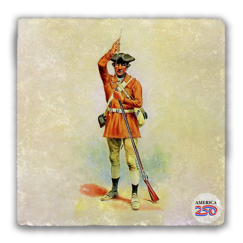 1st GA Continental Infantry Tumbled Stone Coaster Single