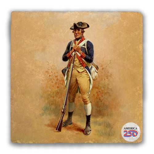 2nd MD Continental Infantry Tumbled Stone Coaster Single