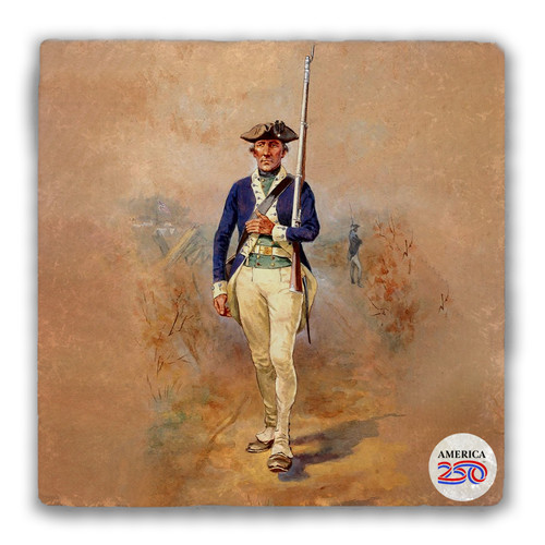 23rd MA Continental Infantry Tumbled Stone Coaster