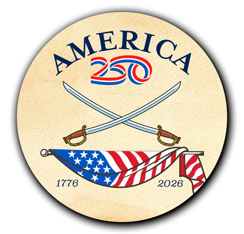 America250™ Sword Magnet Round