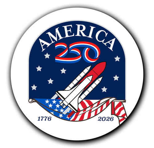 America250™ Rocket Magnet Round