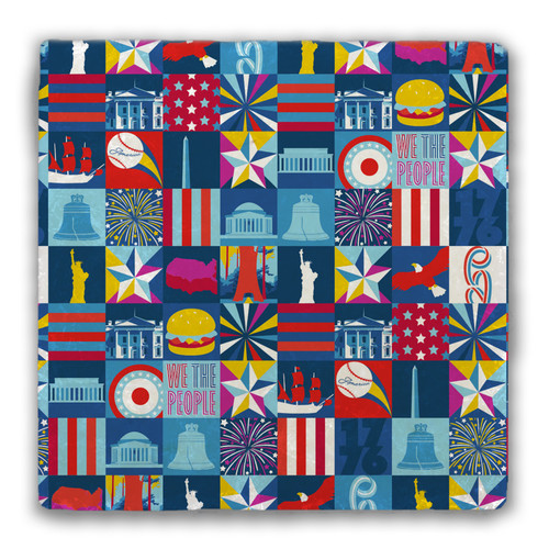 Patriotic Pattern Tumbled Stone Coaster