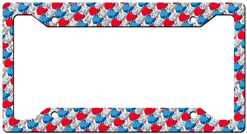 Patriotic State Pattern License Plate Frame