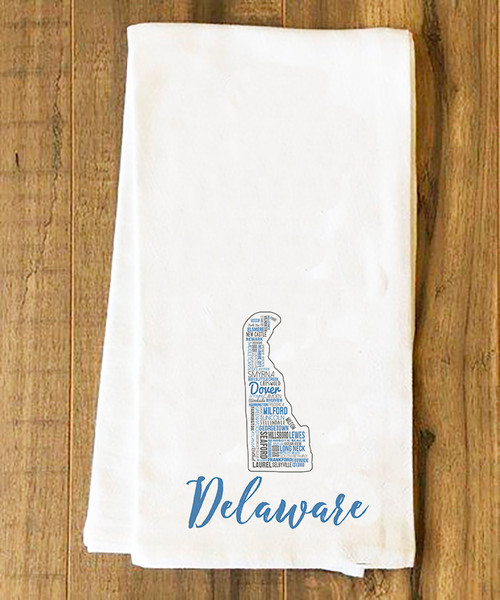 Delaware State Cities Tea Towel