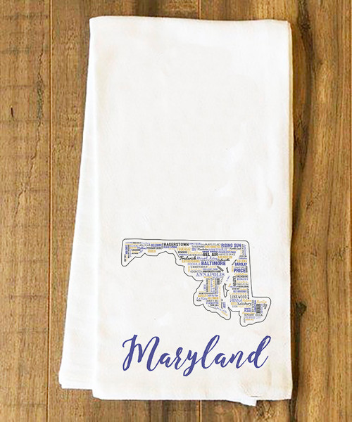 Maryland State Cities Tea Towel