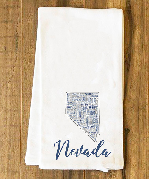 Nevada State Cities Tea Towel