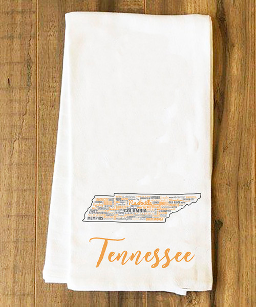 Tennessee State Cities Tea Towel