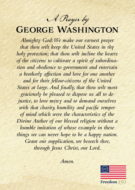 Washingtons Prayer Freedom 250 Postcard