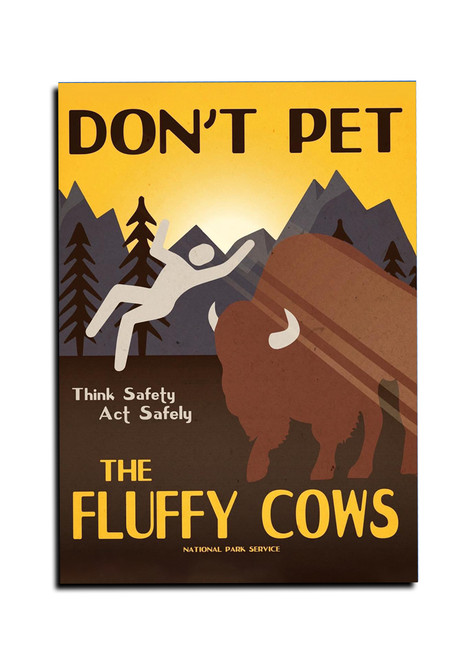 "Don't Pet the Fluffy Cows" Customizable Magnet