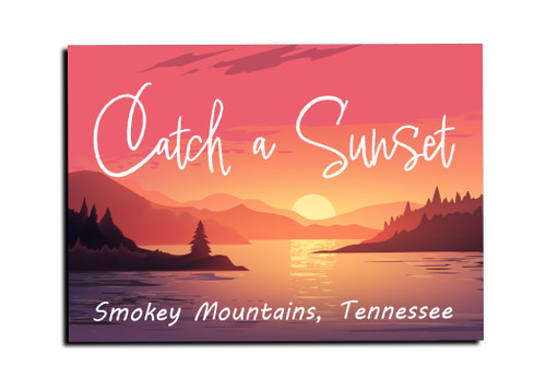 "Catch a Sunset" Pink Sunset Customizable Magnet