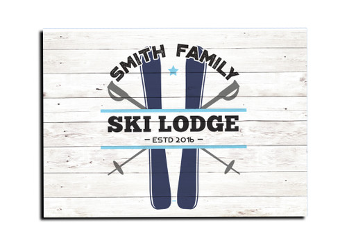 "Family Ski Lodge" Customizable Magnet