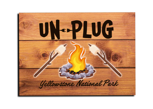 "Unplug" Campfire Customizable Magnet
