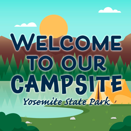 "Welcome to Our Campsite" Customizable Sticker