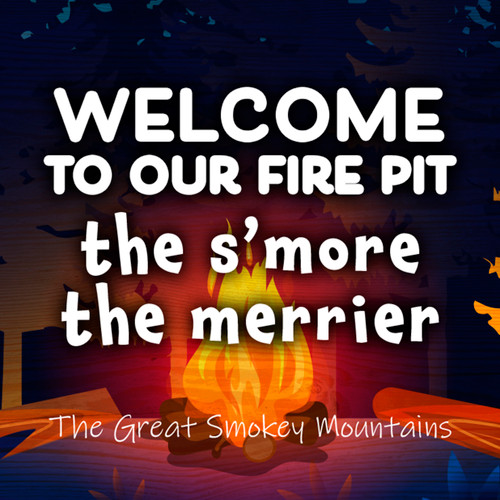 "Welcome to Our Fire Pit" Customizable Sticker