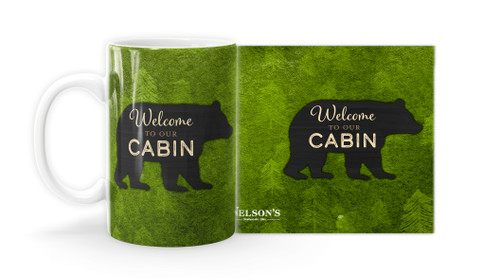 "Welcome to Our Cabin" Bear Mug