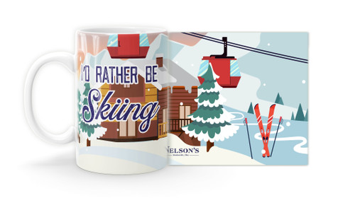 "I'd Rather be Skiing" Ski Lodge Mug