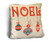 "Noel" with Ornaments Rustic Pillow