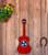 Outdoor Metal Art Red Guitar with Stars