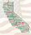 California Wooden State Ornament