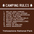 "Camping Rules" White and Brown Customizable Sticker