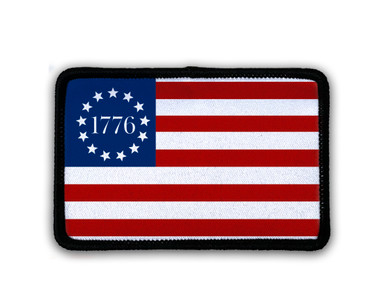 1776 USA Flag Iron-On Rectangle Patch 1 - Nelson Gifts