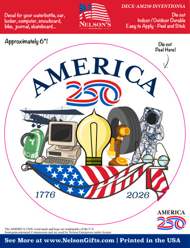 America250™ American Inventions Decal - Nelson Gifts