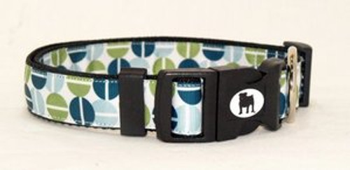 Collars are made with contoured snap lock buckle and heavy duty hardware on 1" wide webbing.All collars have a matching harness and leash to complete the look. Gently hand wash and air dry. Hand made in the USA.