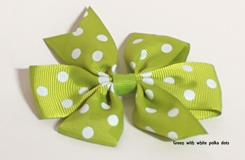 Green with white Polka Dots