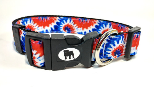 Collars are made with contoured snap lock buckle and heavy duty hardware on 1" wide webbing.All collars have a matching harness and leash to complete the look. Gently hand wash and air dry. Hand made in the USA.