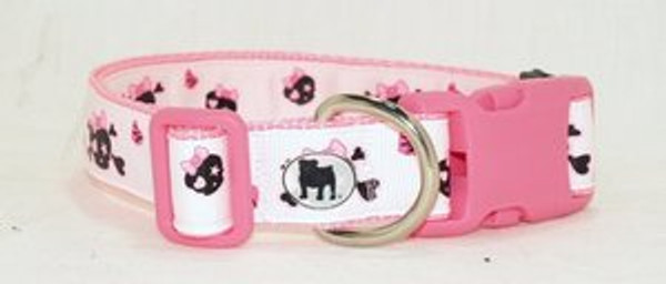 Collars are made with contoured snap lock buckle and heavy duty hardware on 1" wide webbing.All collars have a matching harness and leash to complete the look. Gently hand wash and air dry. Hand made in the USA.