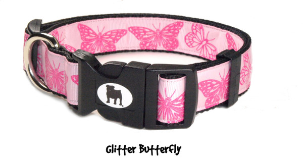 Collars are made with contoured snap lock buckle and heavy duty hardware on 1" wide webbing.All collars have a matching harness and leash to complete the look. Gently hand wash and air dry. Hand made in the USA