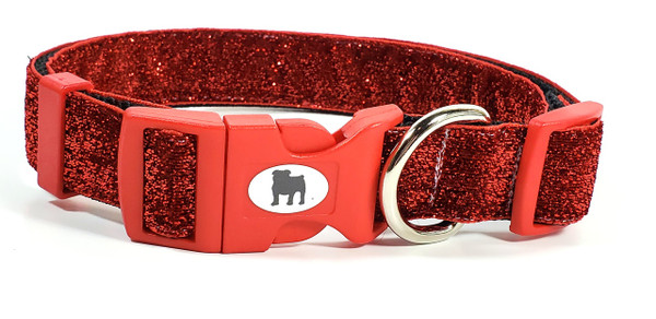 Collars are made with contoured snap lock buckle and heavy duty hardware on 1" wide webbing.All collars have a matching harness and leash to complete the look. Gently hand wash and air dry. Hand made in the USA.