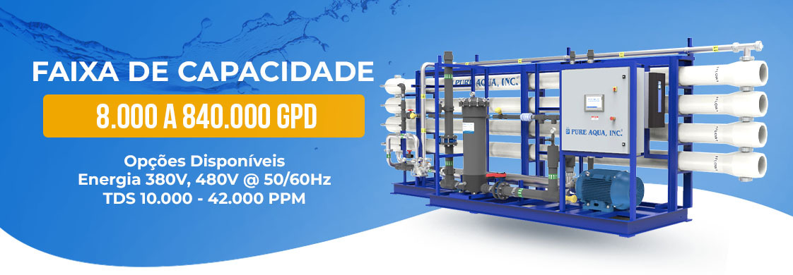 seawater desalination reverse osmosis industrial systems SWRO 8000-500000 gpd specifications