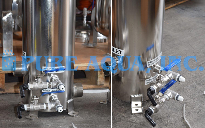 Filtro de Cartucho de Armazenamento em Aço Inoxidável 4 x 350,000, 3 x 260,000 e 3 x 115,200 GPD - Kuwait